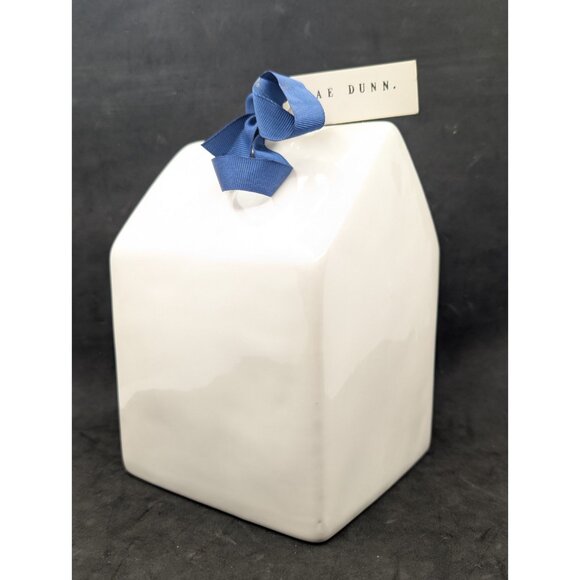 Rae Dunn PENTHOUSE Glossy White Square Ceramic Birdhouse New with tags - Picture 3 of 13